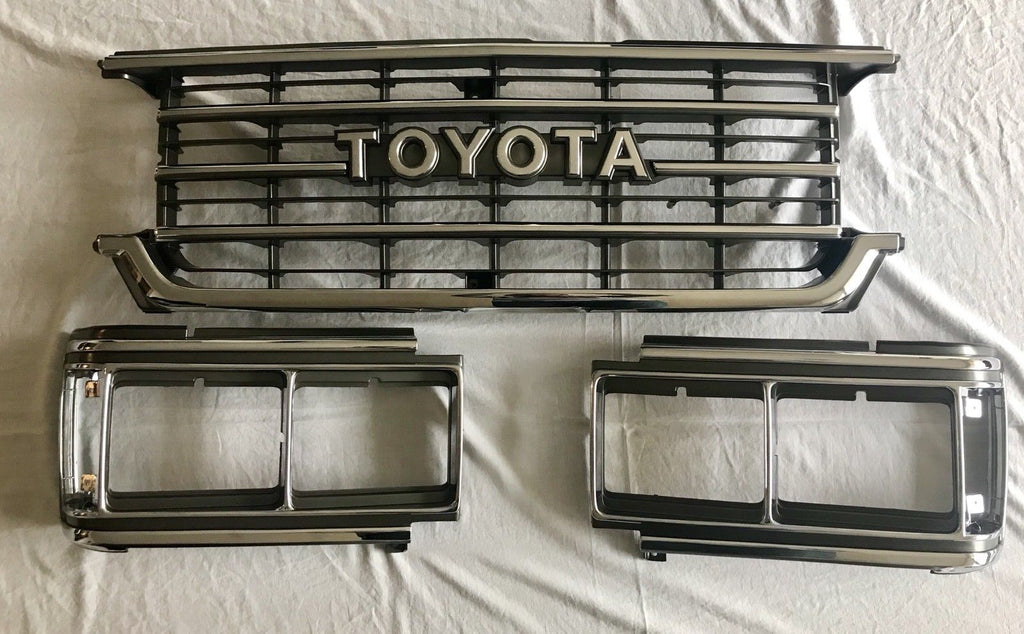 Toyota Land Cruiser FJ62  Front Chrome Grille Grill and Bezels 87-90